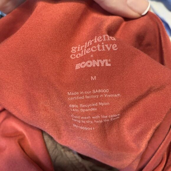 Girlfriend Collective Solid Russet Burnt Orange Copper Tank Bodysuit Open back - Picture 3 of 4